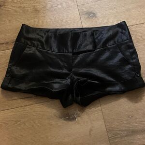 G by Guess Black High Waist Satin Shorts